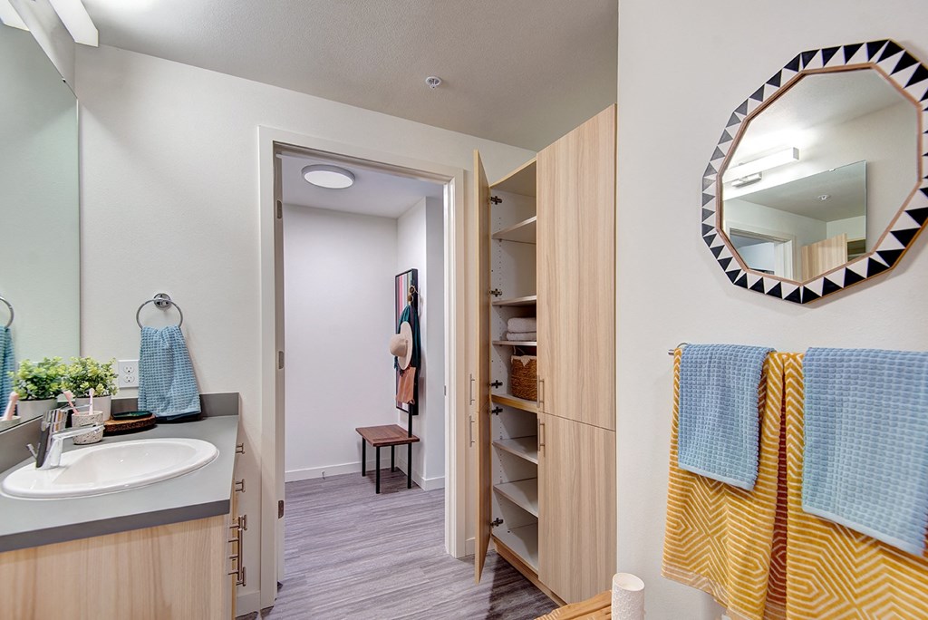 bathroom -closet at Hazel Apartments, Edmonds, WA