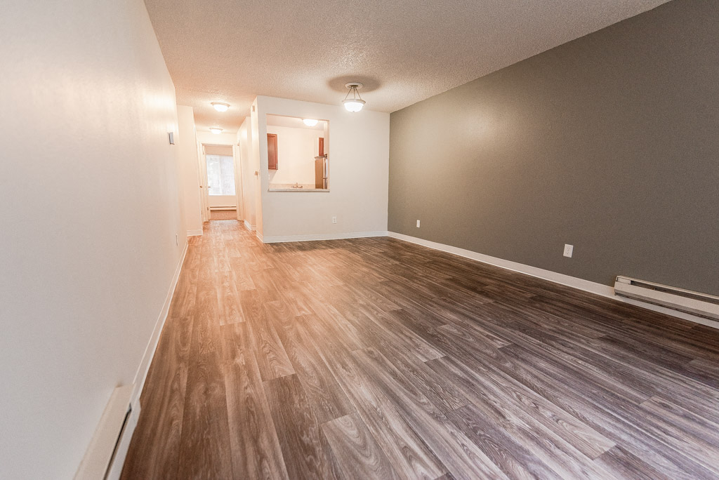 Lakewood Apartments - Bellmary Park Apartments - Living Room, Entryway, and Kitchen