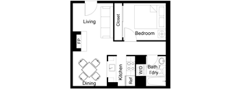 1 Bedroom Floorplan