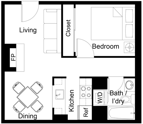 1 Bedroom Floorplan