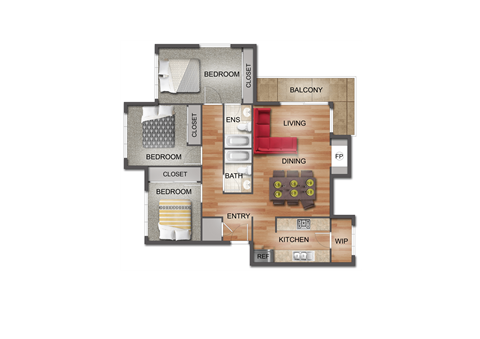 Three Bedroom One Bathroom Apartments in Seatac, WA
