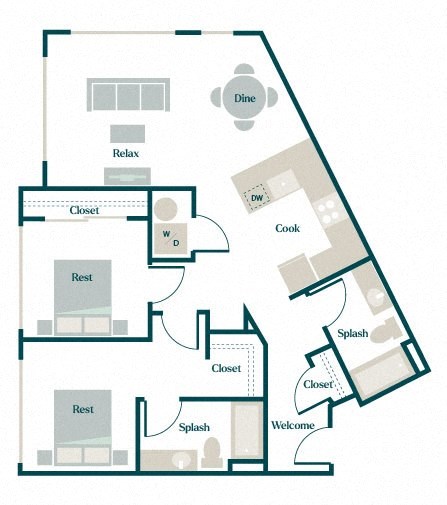 Amaryllis Floor Plan at Hazel Apartments, Edmonds, WA