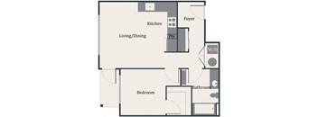 a drawing of a floor plan of a house at Gage On Sixth, Washington