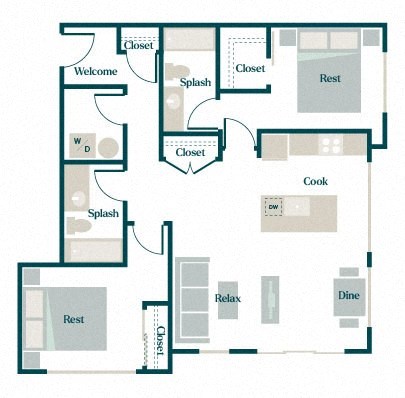 Caladium Floor Plan at Hazel Apartments, Edmonds, WA