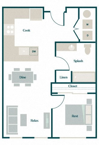 Cosmos Floor Plan at Hazel Apartments, Washington