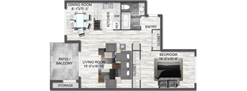 1 Bedroom 1 Bathroom Floor Plan