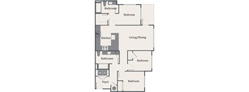 a floor plan of a house with a kitchen and a living room at Gage On Sixth, Tacoma Washington