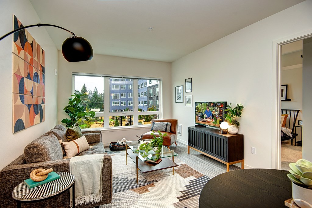 Living Room Interior at Hazel Apartments, Edmonds