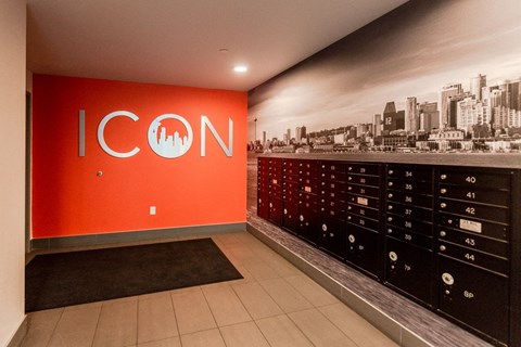 Mailroom at Icon Apartments, Seattle, WA, 98104
