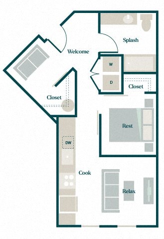Lily Floor Plan at Hazel Apartments, Edmonds