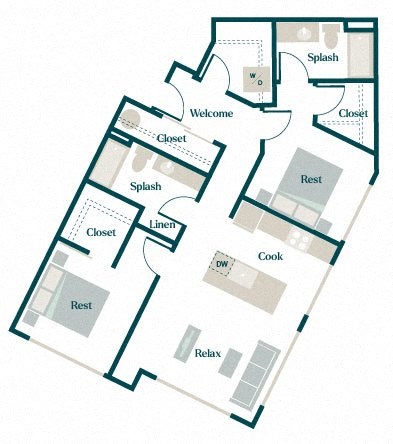 Lotus Floor Plan at Hazel Apartments, Washington, 98026