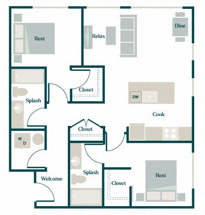 Papilio Floor Plan at Hazel Apartments, Edmonds, WA, 98026