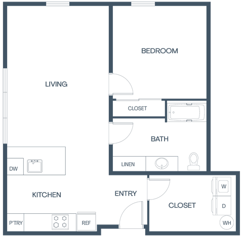 B1 Floor Plan at Baldwyn, Seattle, 98125
