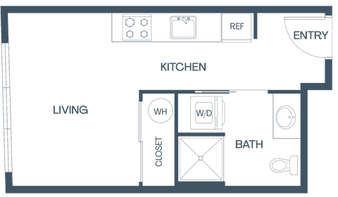 S1 Floor Plan at Baldwyn, Seattle Washington  