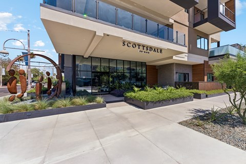 A building with the name Scottsdale on it.