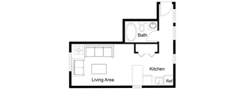Studio B Floor Plan at Zindorf, Seattle, Washington