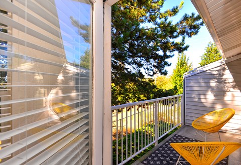 Everett Apartments-  The Lynx Balcony Overlooking Golf Course at The Lynx Apartments, Everett, Washington