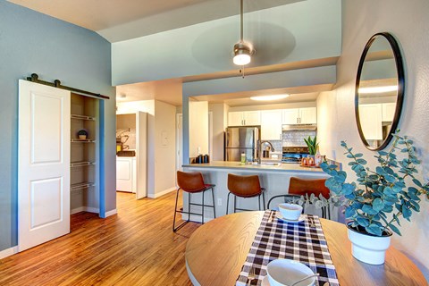 The Lynx Kitchen and Bar Stools at The Lynx Apartments, Everett, 98204