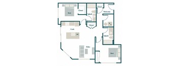 Yucca Floor Plan at Hazel Apartments, Edmonds, 98026