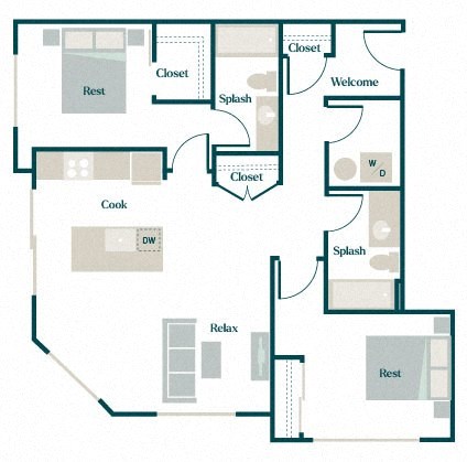Yucca Floor Plan at Hazel Apartments, Edmonds, 98026