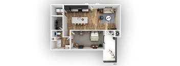 a 1 bedroom floorplan is shown in this image