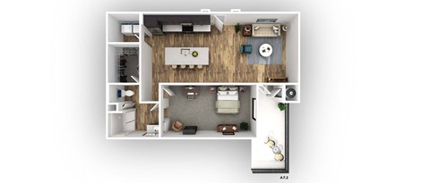 a 1 bedroom floorplan is shown in this image