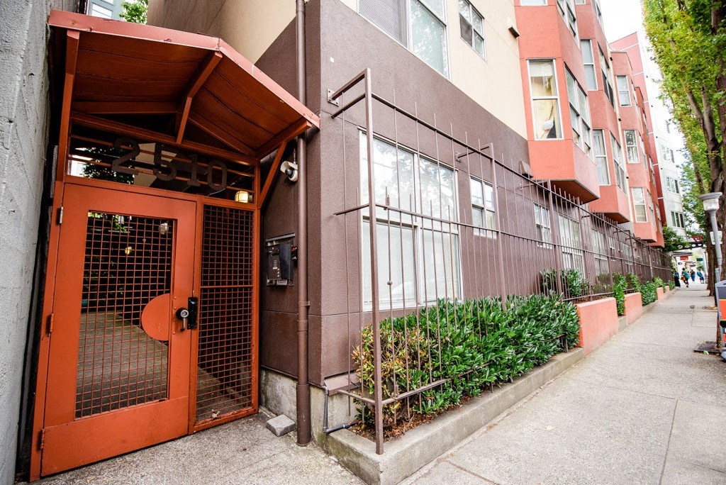 Building Entrance at Ellis Court Apartments, Washington, 98121