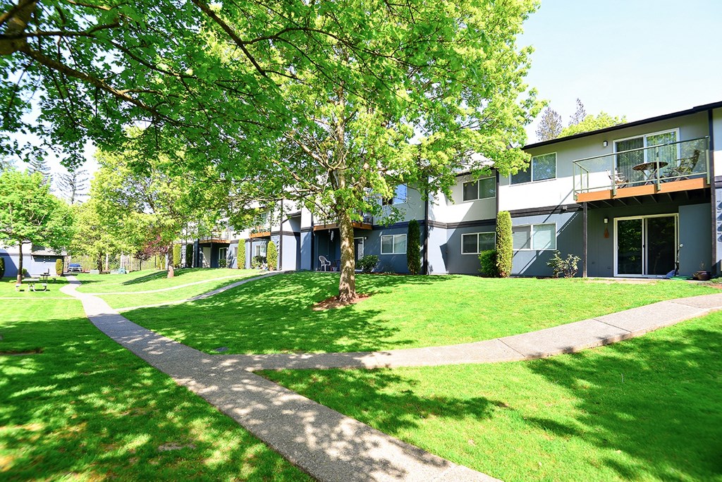 our apartments showcase a beautiful lawn