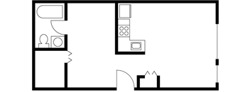 Studio 1 bath E at Ellis Court Apartments, Washington, 98121