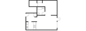 1 bed 1 bath A at Ellis Court Apartments, Seattle, Washington
