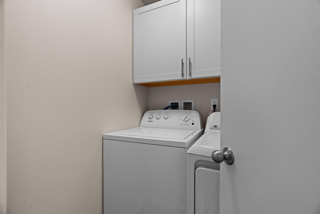our apartments have a laundry room with a washer and dryer at Bellamy Park Apartments , Lakewood
