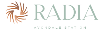 The image features the word "RADIA" in large letters with a stylized design to the left of the text and "AVONDALE STATION" below it.
