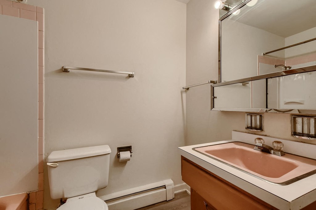 a bathroom with a toilet and a sink and a mirror