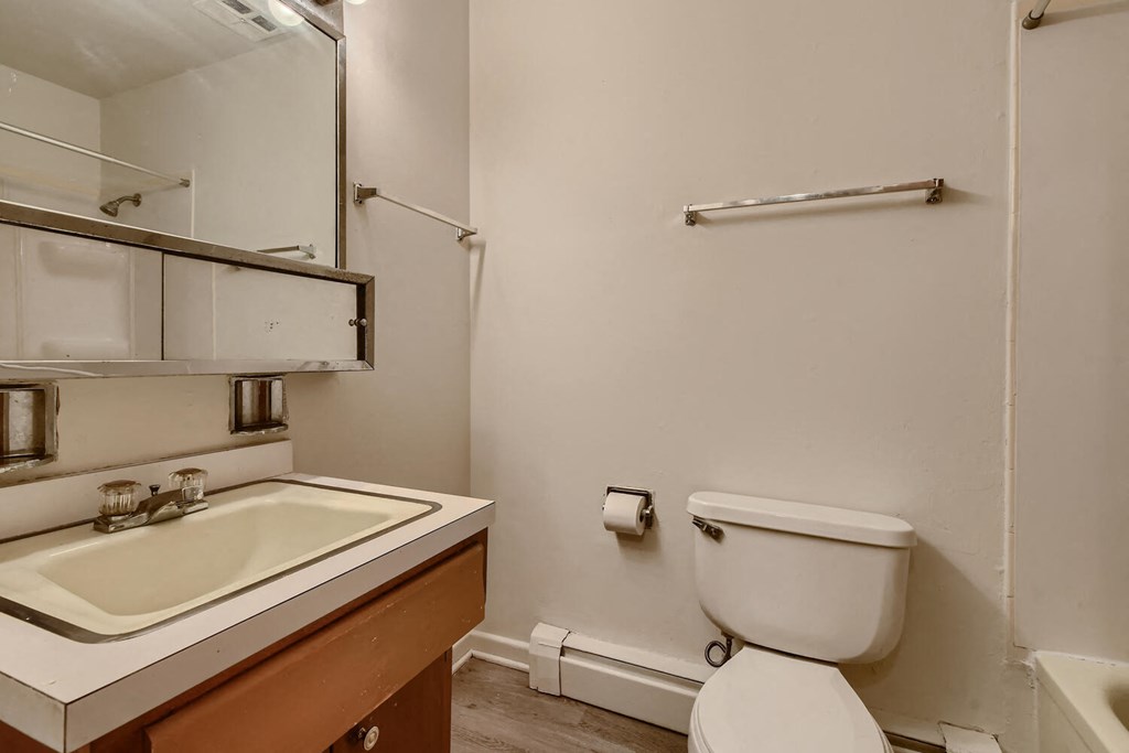 a bathroom with a toilet and a sink and a mirror