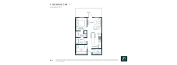 One Bedroom One Bathroom Floor Plan