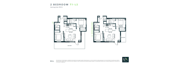 Two Bedroom Two Bathroom Floor Plan