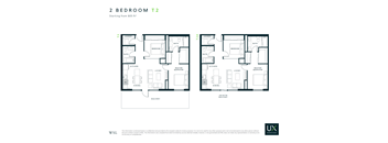 Two Bedroom Two Bathroom Floor Plan