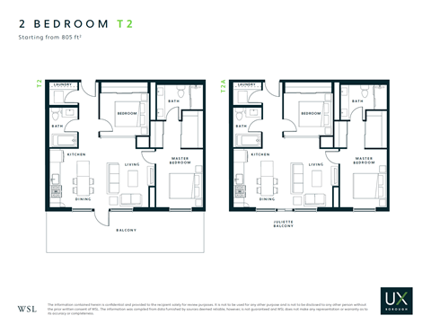 Two Bedroom Two Bathroom Floor Plan