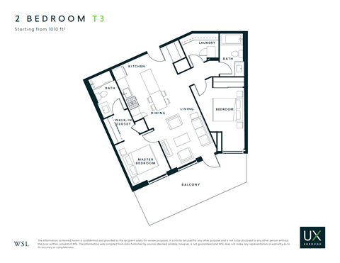 Two Bedroom Two Bathroom Floor Plan