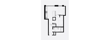A black and white image of a floor plan of a house.