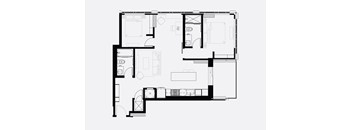 A black and white floor plan of a house with multiple rooms.