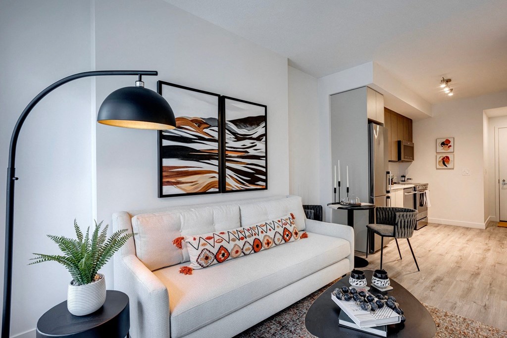 Living Area With Dining View at Citizen on Jasper, Alberta, T5K 0M5