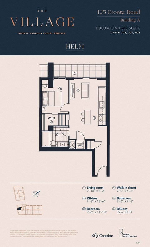 1H_Helm Floor Plan at 125 Bronte Village, Oakville, ON, L6L 0H1