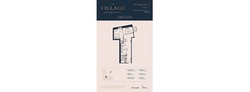 1K_First Mate Floor Plan at 125 Bronte Village, Oakville, Ontario