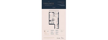 1R Floor Plan at The Village, Oakville, ON, L6L 0H1