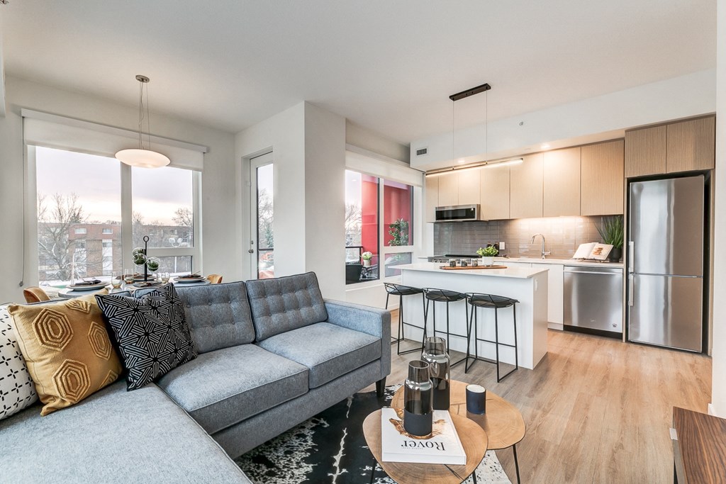 Open Concept Living Area at Southpark, Edmonton, AB