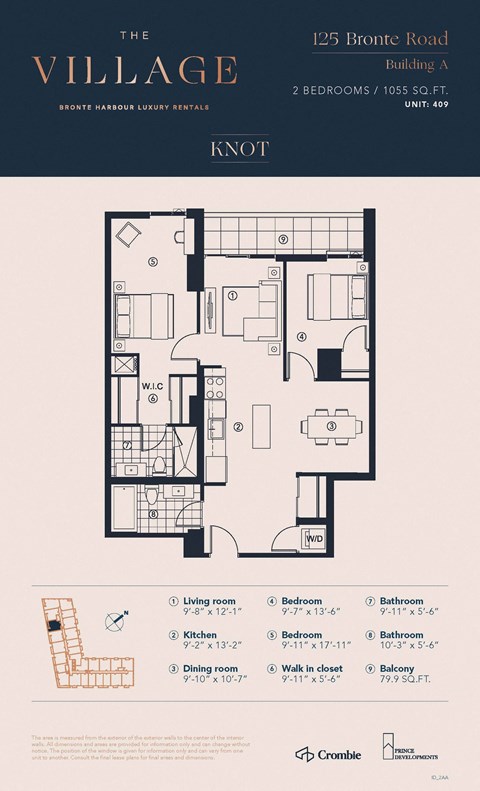 2AA_Knot Floor Plan at 125 Bronte Village, Ontario