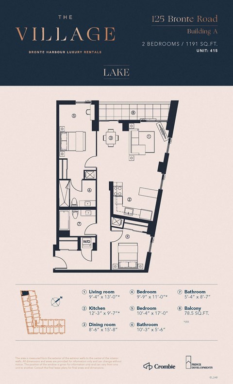 2AB_Lake Floor Plan at 125 Bronte Village, Oakville, ON