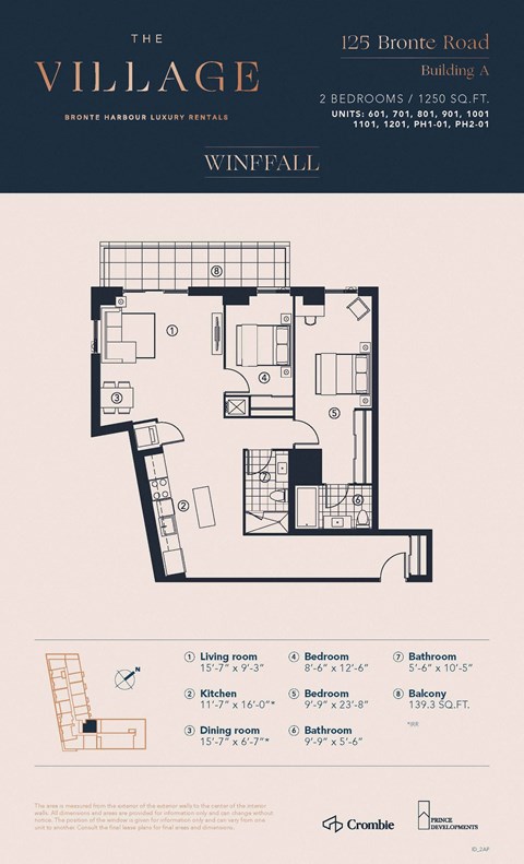 2AP Floor Plan at The Village, Oakville, Ontario
