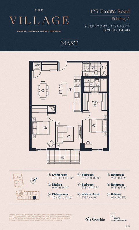 2G_Mast Floor Plan at 125 Bronte Village, Ontario, L6L 0H1